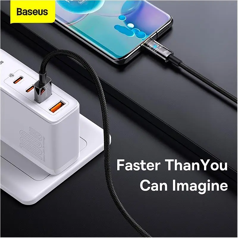 Кабель Baseus Explorer Series Auto Power-Off Fast Charging Data Cable USB To Type-C 100W/6A 1 м - фото 2
