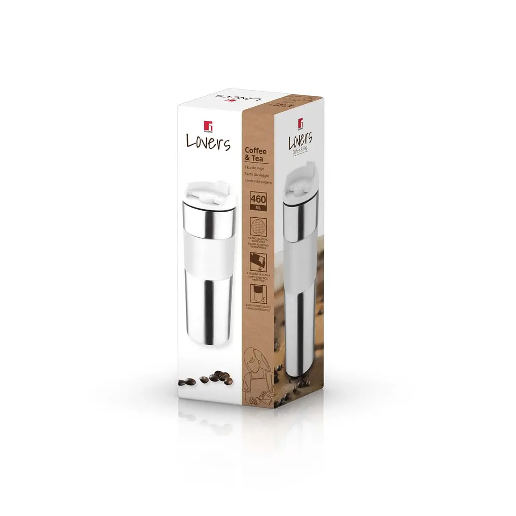 Термокружка Bergner Coffee & tea lovers 460 мл (BG-37789-WH) - фото 4