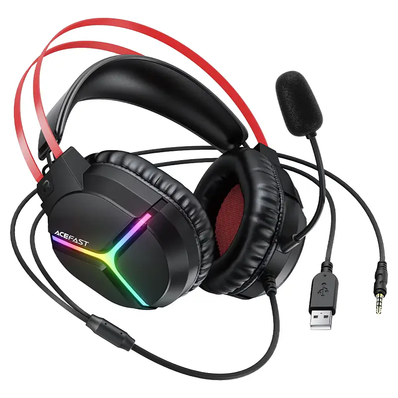 Навушники ігрові ACEFAST H16 gaming wired headset Black - фото 3