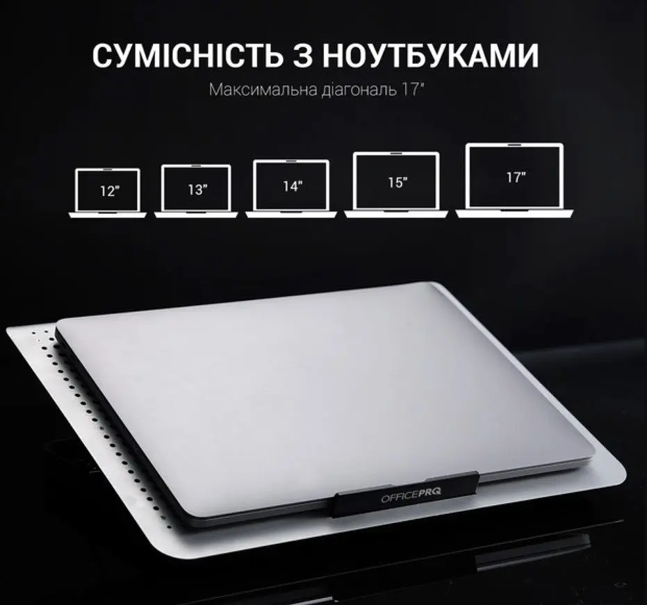 Охолоджувальна підставка для ноутбука до 17 дюймів OfficePro OPCP-620 2xUSB 6xfans - фото 6