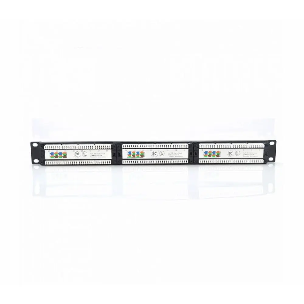 Патч-панель Ritar 24 порти UTP DUAL кат 5Е 19" 1U неекранована чорна, з заднім організатором кабелю Q25 (73-00886) - фото 2