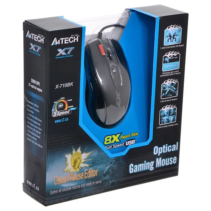 Миша A4Tech X-710MK USB Black (X-710 MK USB (Black)) - фото 5