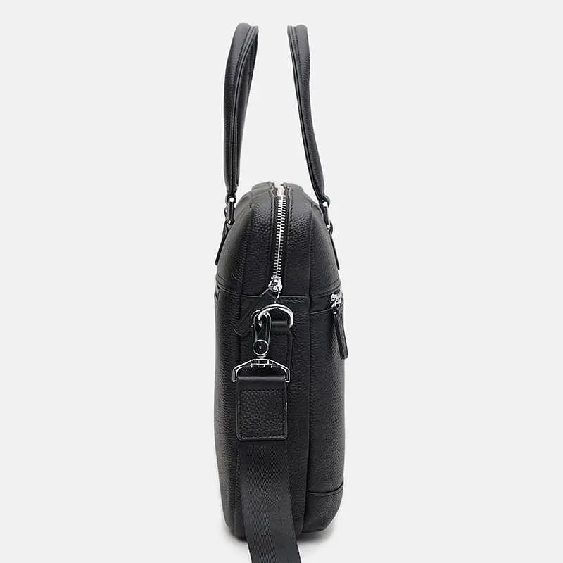 Чоловіча сумка Borsa Leather K16613-1-black 37х28.5х8 см Чорний - фото 4