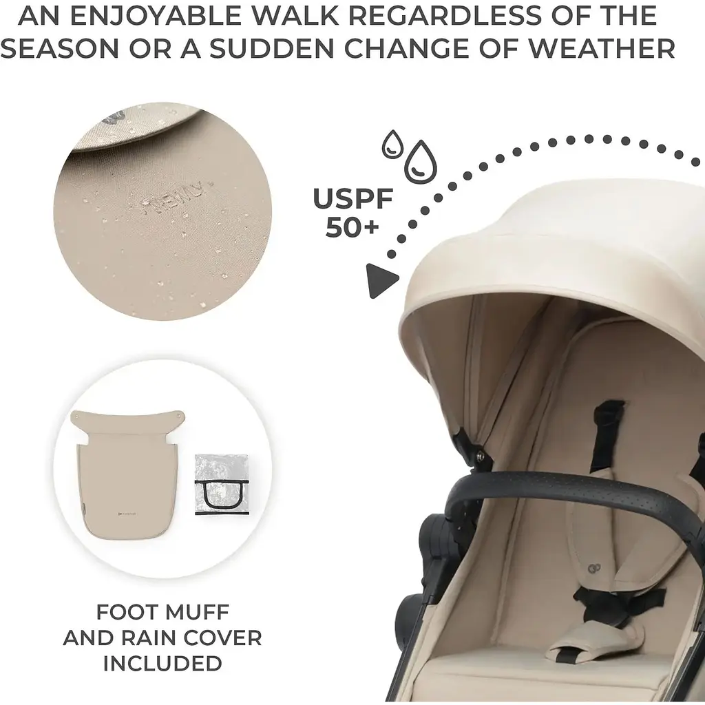 Універсальна коляска 3 в 1 Kinderkraft Newly Sand Beige бежева (00-00305184) - фото 10