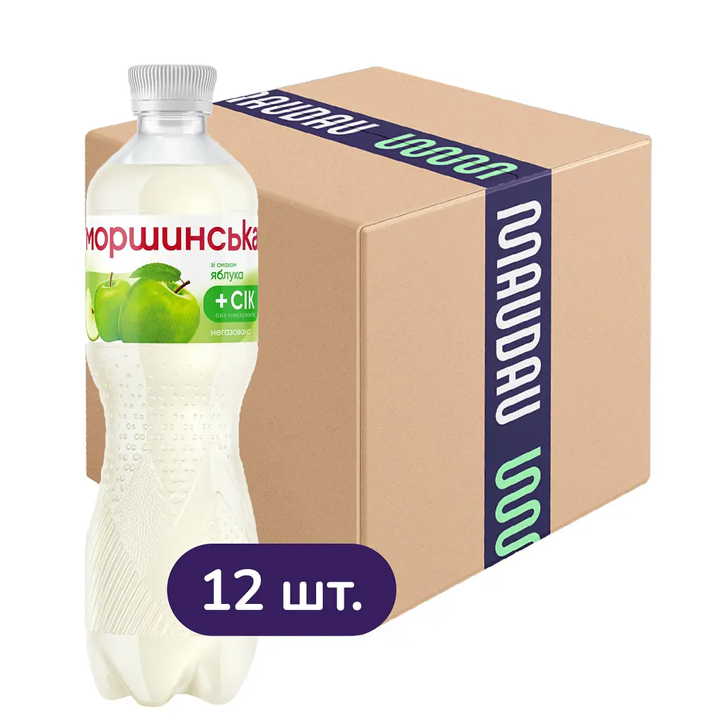 Упаковка напитка Моршинская со вкусом яблока негазированный 6 л (0.5 л x 12 шт.) - фото 1