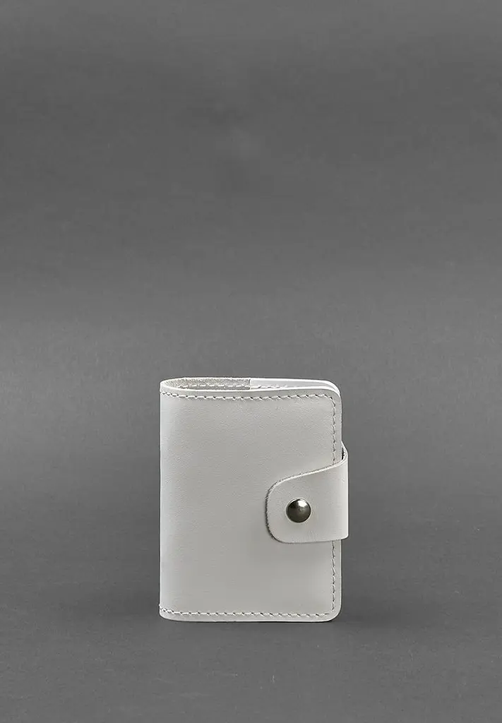 Женский кожаный кард-кейс 7.1 (Книжечка) белый - фото 2
