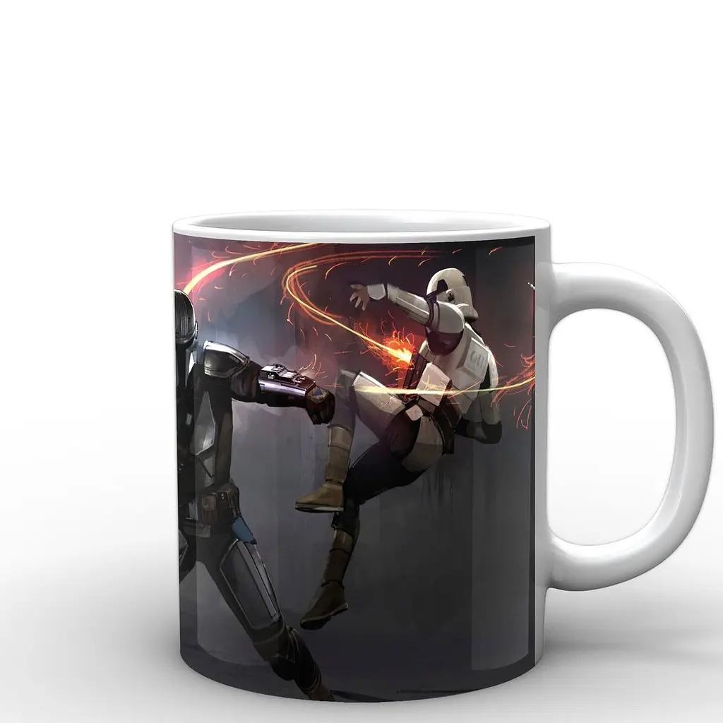 Кружка GeekLand Звездные войны Мандалорец битва Star Wars The Mandalorian TM.04.09 330 мл белая - фото 2
