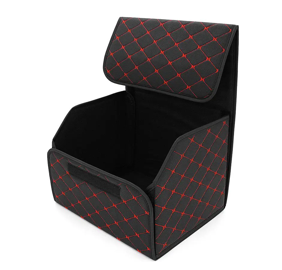 Складаний шкіряний автомобільний органайзер Voltronic CXJ-BR 400x320x300 Black-Red - фото 4