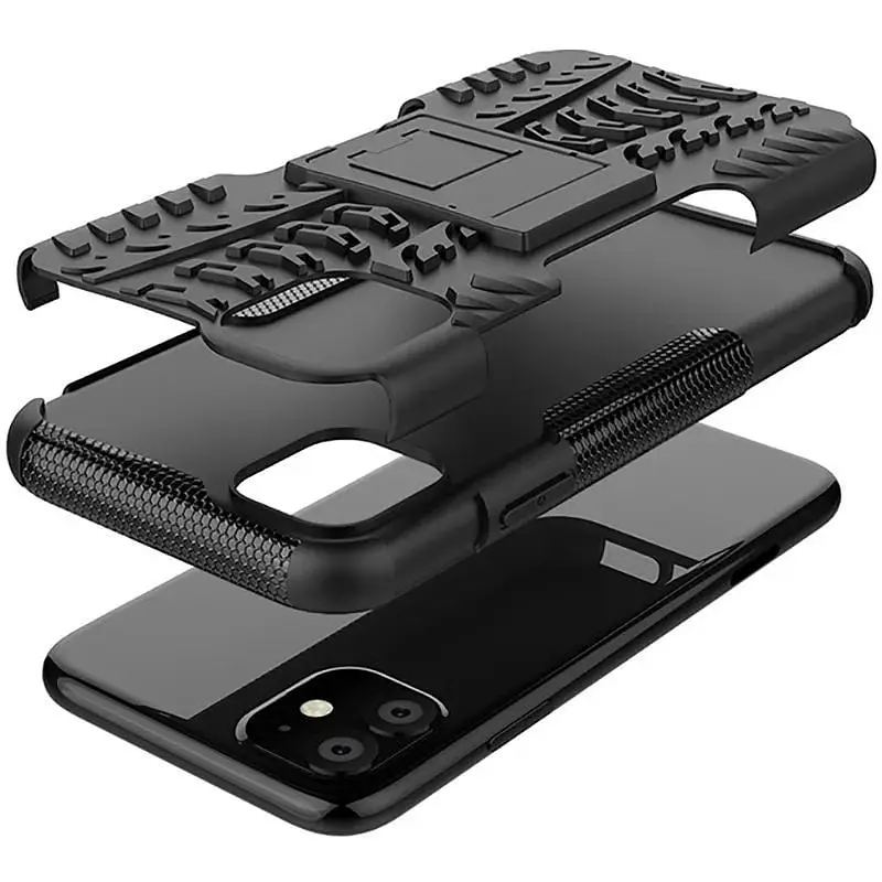 Чохол-накладка Toto Dazzle Kickstand 2 in 1 Case Apple iPhone 11 Black - фото 6