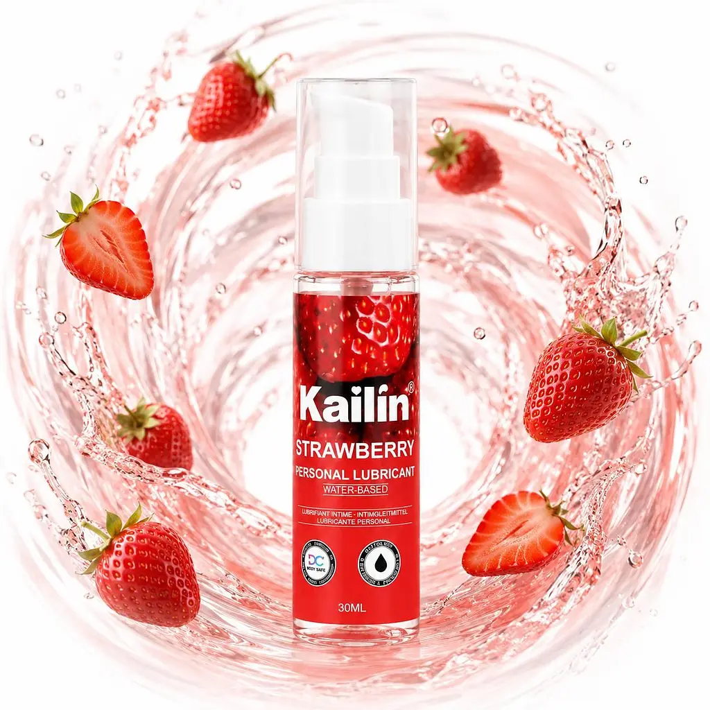 Лубрикант Kailin Strawberry на водній основі, полуничний смак, флакон 30 мл - фото 2