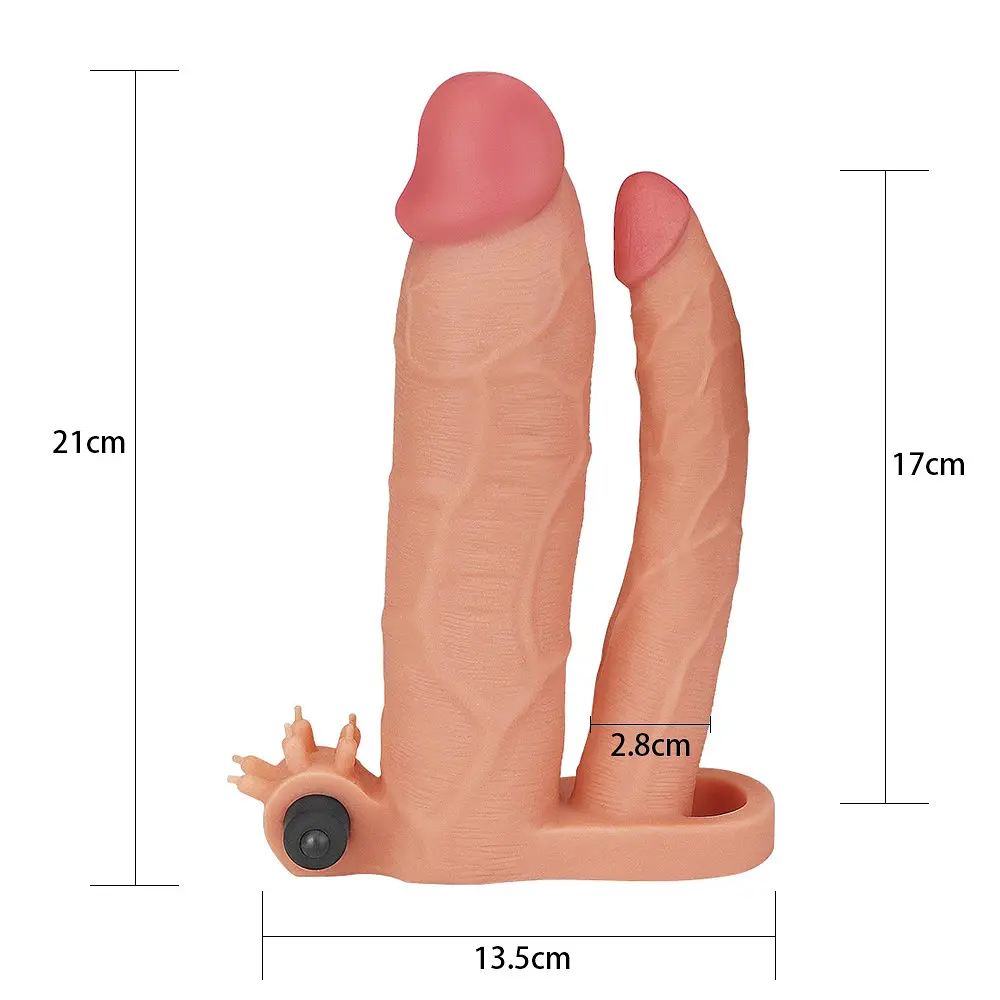 Насадка на пеніс Lovetoy Pleasure X-Tender Flesh Add 3 21 см тілесний - фото 6