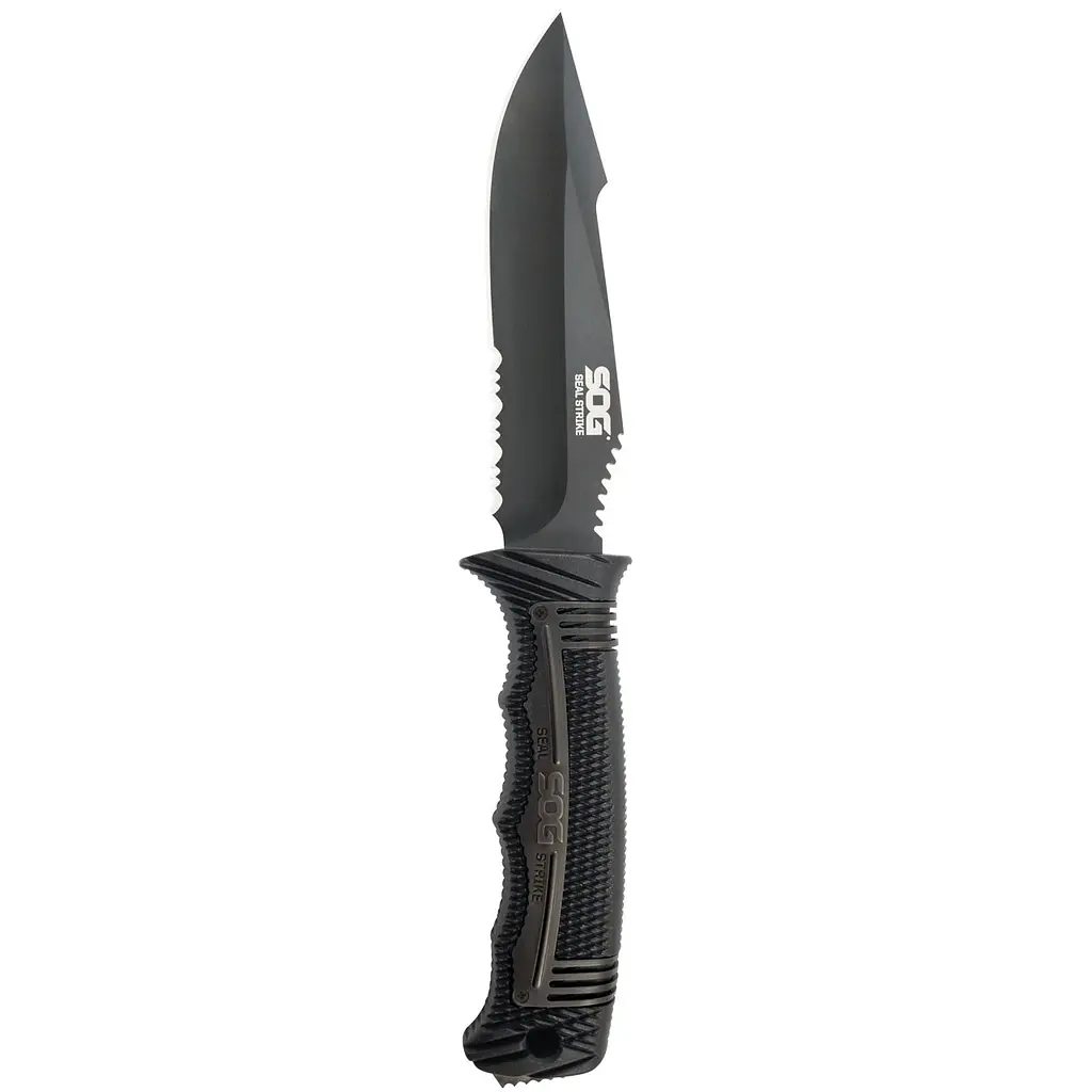 Нож SOG Seal Strike, Part Serr Blk TiNi Delx Molded Shth-Ti Черный - фото 2