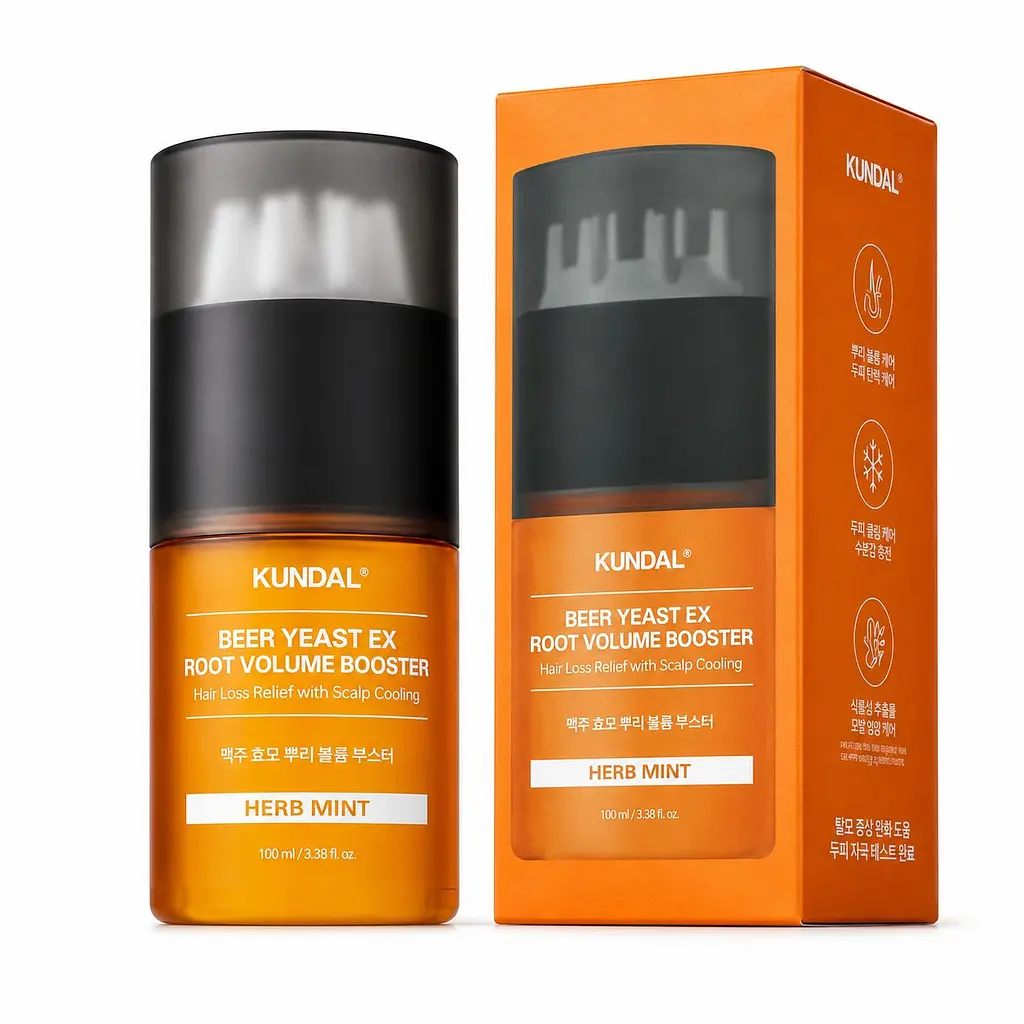Тонік для прикорневого об'єму 100 мл Kundal Beer Yeast Ex Root Volume Booster Herb Mint - фото 2