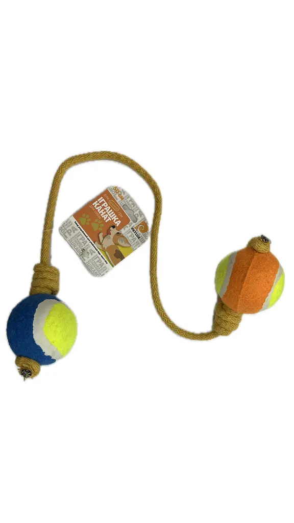 Игрушка для собак Petlux канат с мячиками, 50 см