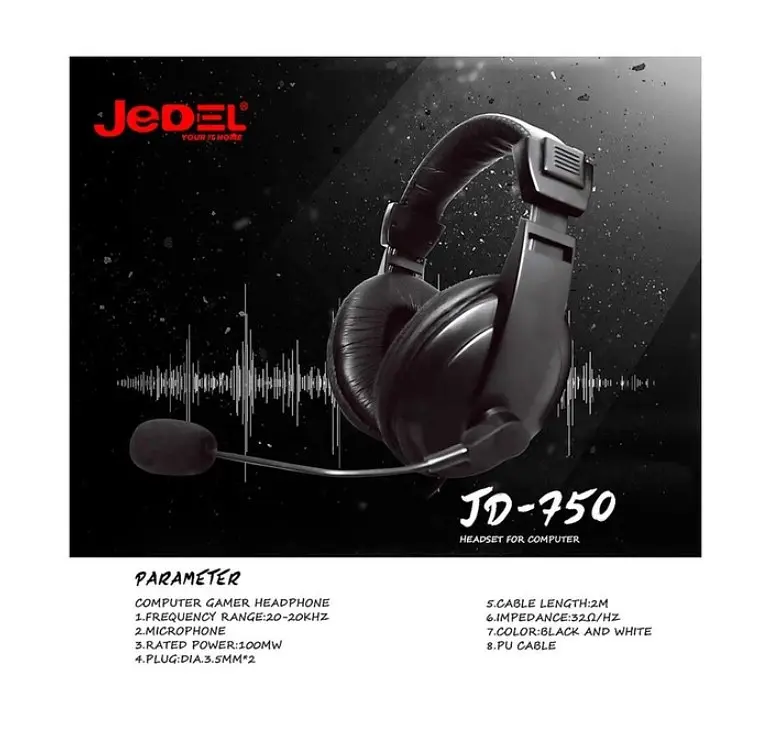 Игровые наушники с микрофоном Jedel JD750 Black - фото 4