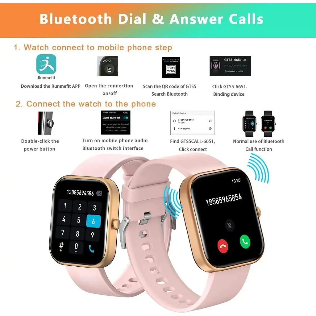 Фітнес-трекер Micflip Smart Watch з 2-дюймовим сенсорним екраном SpO2 - фото 2