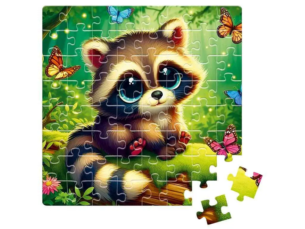 Пазли VLADI TOYS Єнот з метеликами DT1234-12 - фото 3