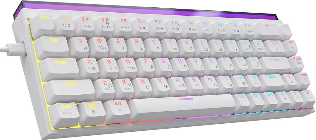 Клавіатура Ajazz NK68 Red Switch White USB-C (NK68-R-W) - фото 3