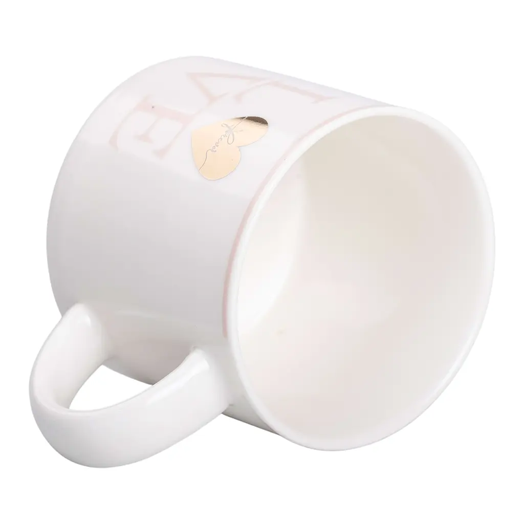 Чашка керамічна Liling Rongxiang Ceramic Love 350 мл біла RX-N240126WL - фото 3