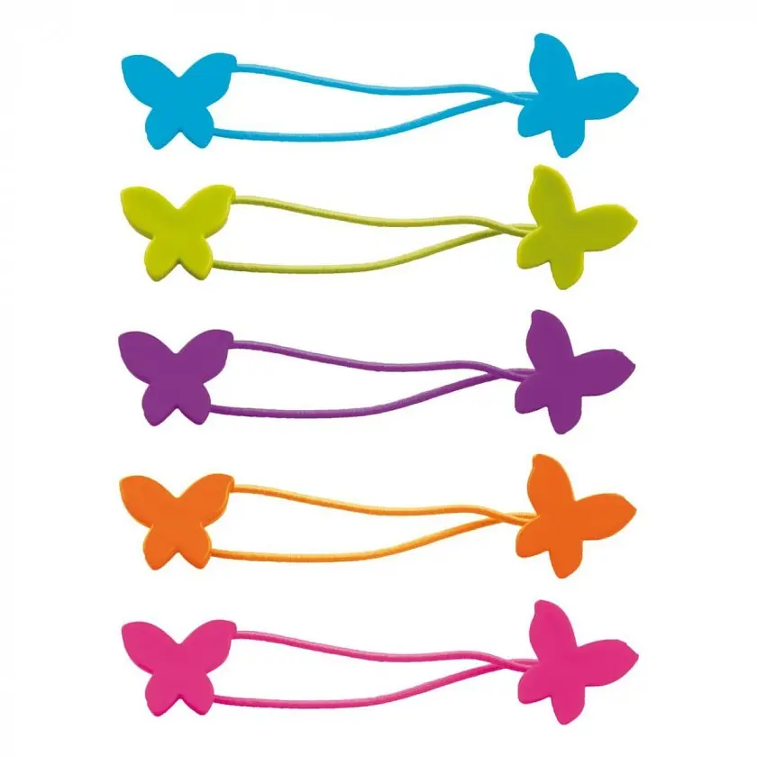 Набор разноцветных резинок для волос Titania Бабочка, 5 шт. (7980 GIRL) - фото 2