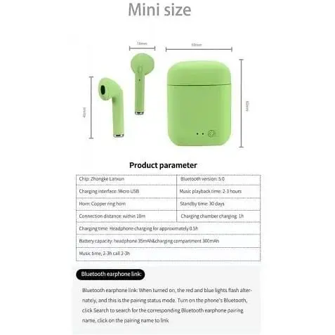 Бездротові навушники Hoco Gioio Mini-2 (i7mini) Bluetooth зелені - фото 6