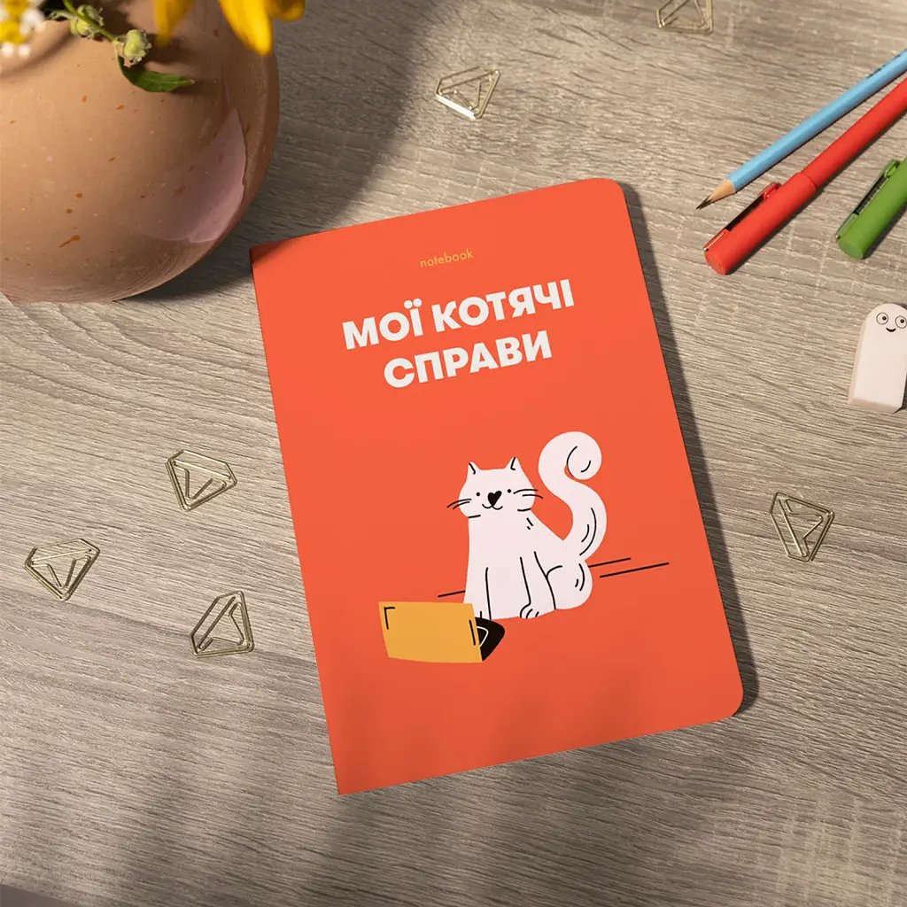 Блокнот у клітинку «Мої котячі справи» червоний - фото 5