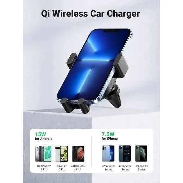 Автодержатель с беспроводной зарядкой UGREEN CD256 15W серый - фото 3