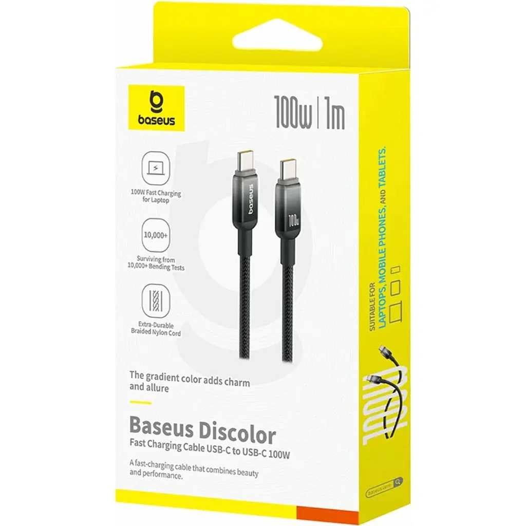Кабель Baseus Discolor USB-C to USB-C 100w 1m Cluster Black (P10374902111-00) [152045] - фото 5