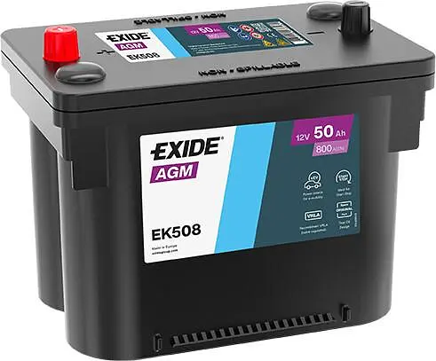 Автомобільний акумулятор EXIDE Start-Stop AGM 6СТ-50Ah Аз 800A (EN) EK508