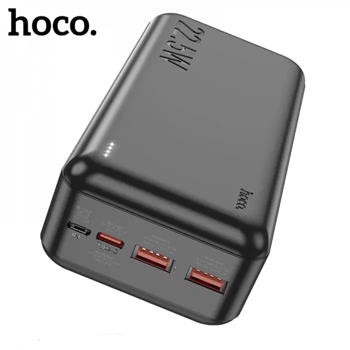 Повербанк чорний зовнішній акумулятор Power bank акумулятор для телефону HOCO J101B Astute 30000mAh - фото 3