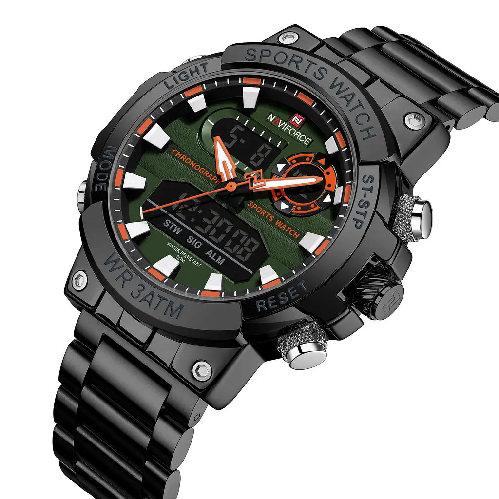 Наручний годинник чоловічий Naviforce Brutal Чорний (3521) - фото 2