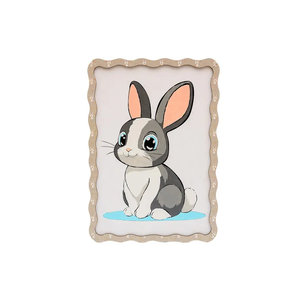 Картина по номерах Кролик Puz-22944 формат А4 пензлик, фарби, кріплення для стіни - фото 3