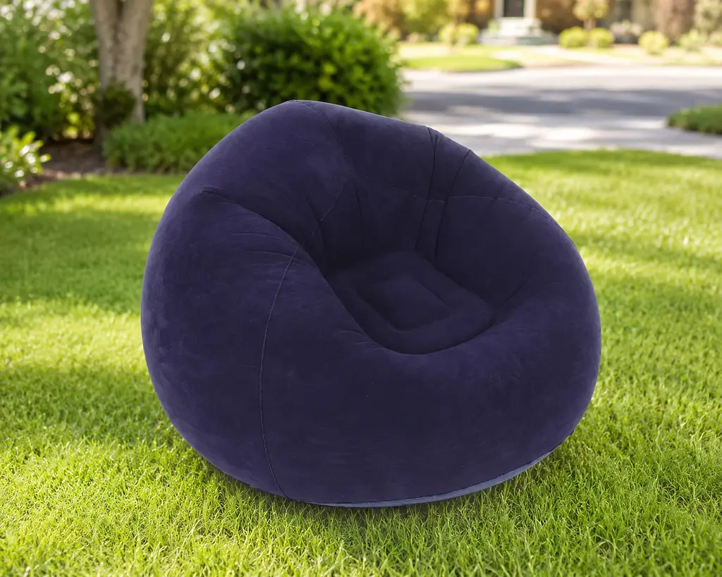 Надувне крісло-пуф Inflatable Sofa / Надувне крісло-мішок 110×110×85 см Фіолетове - фото 3