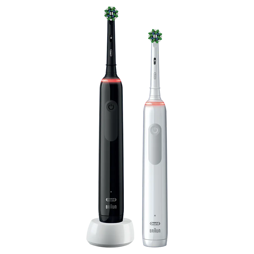 Набір електричних зубних щіток Oral-B Pro 3 3900 СrossAсtion, Чорна і Біла - фото 2