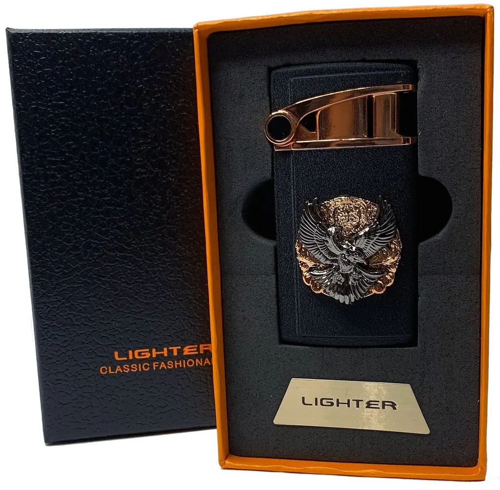 Газова запальничка "Орли " (Турбо полум`я, подарункова коробка ) Jiebao Lighter HL-501 Black