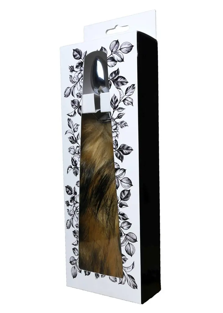 Анальная пробка с хвостиком Boss Fox 6.5 см (серебристый) - фото 9