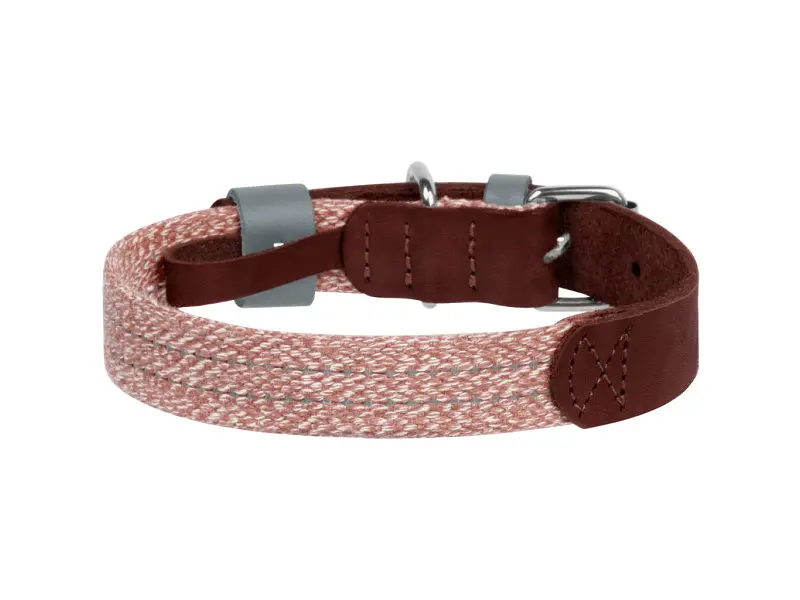 Ошейник для животных WAUDOG Classic из кожи и восстановленного хлопка M 20 мм х 30-39 см коричневый (58926) - фото 2