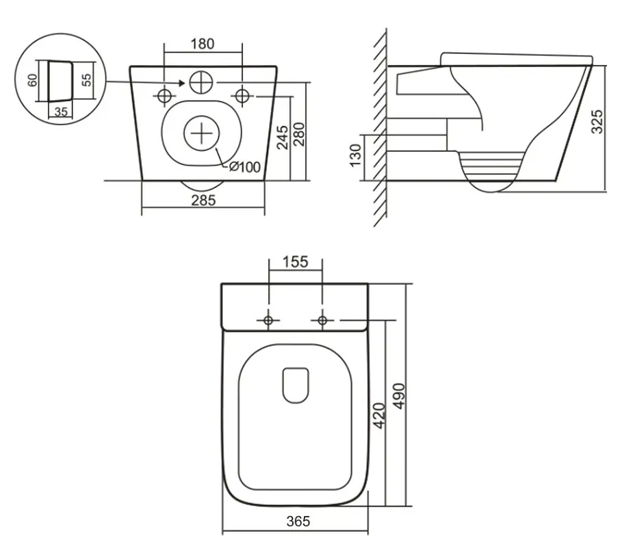 Унітаз підвісний Qtap Tern Ultra Quiet, з сидінням Slim Duroplast/ Soft-close/ Quick relase QT17332303ASAN - фото 8