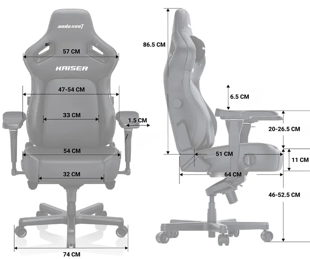 Ігрове крісло Anda Seat Kaiser 4 Size XL White Premium PVC (AD12YDDC-XLL-20-W-PV/C) - фото 6