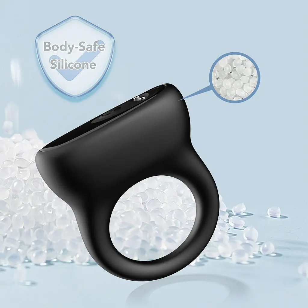Віброкільце B - Series Joy Oring Black, 6 см (чорний) - фото 6