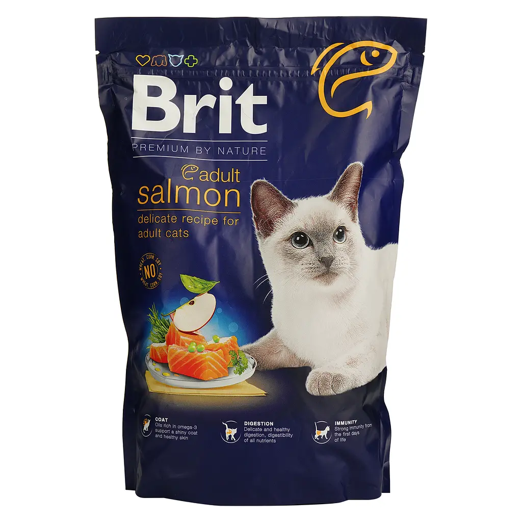 Сухой корм для котов Brit Premium by Nature Cat Adult Salmon, 800 г (с лососем) - фото 2
