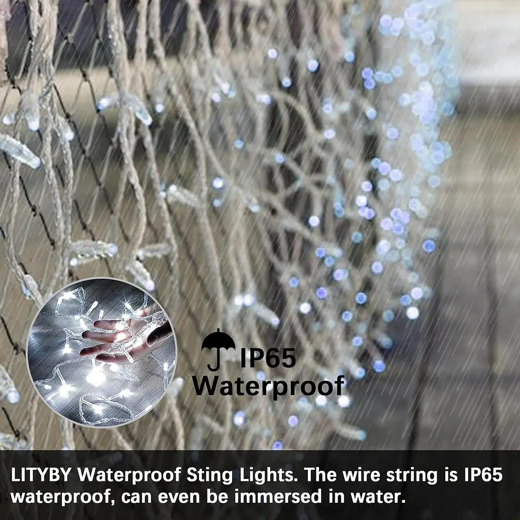 LITYBY Fairy Lights Акумулятор водонепроникний, 12M/120LED Різдвяні казкові вогні, 8 режимів Battery String Lights Outdoor - фото 2