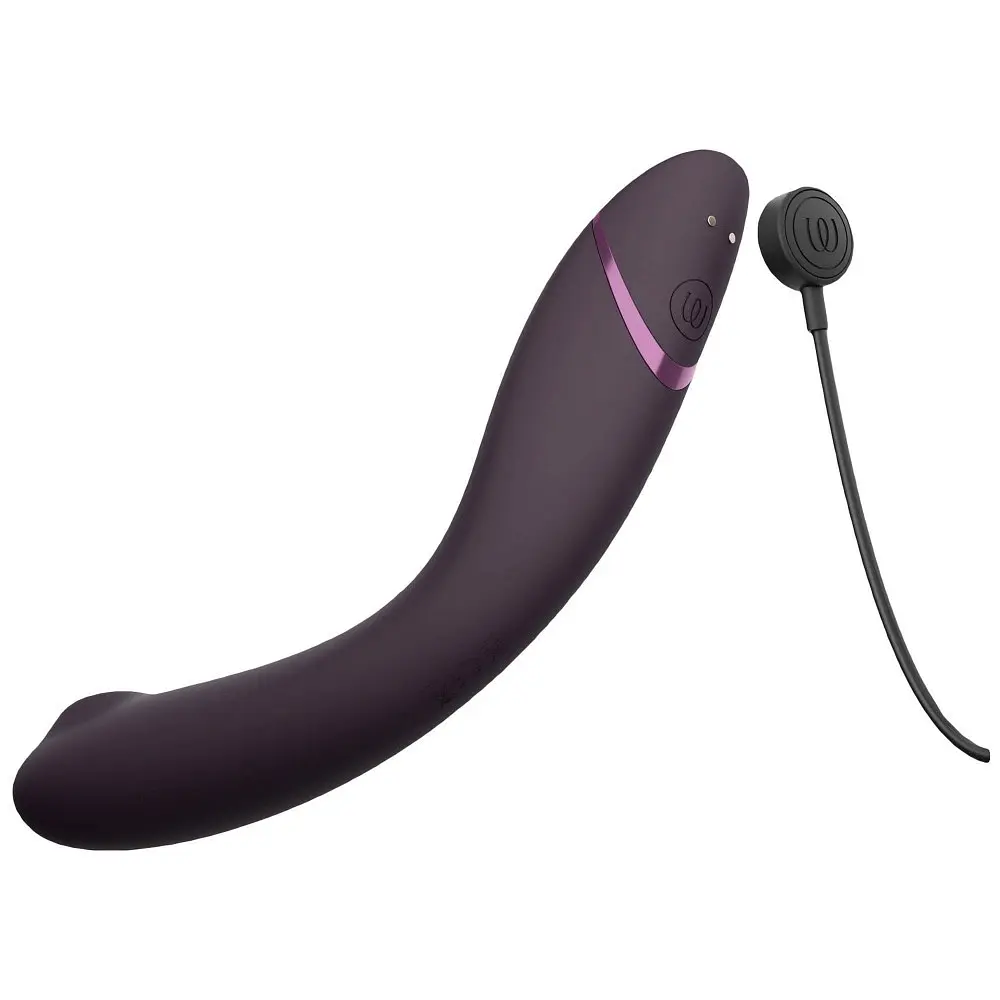 Лубрикант Womanizer OG + 50 мл - Вибратор для точки G c вакуумной стимуляцией, 17.6х3.9 см баклажановый - фото 21