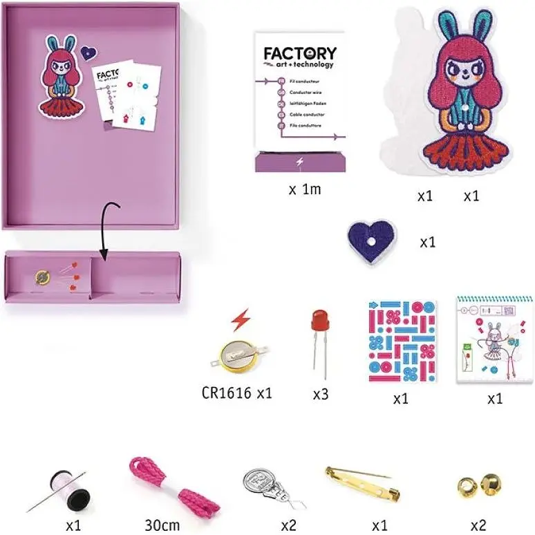 Набор для творчества Djeco Брошь Bunny Girl Factory E-text (DJ09320) - фото 2