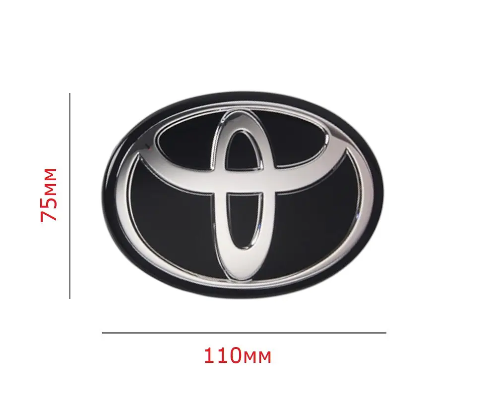 Емблема під склом Toyota Чорна 110х75 мм на скотчі (Завод) - фото 2