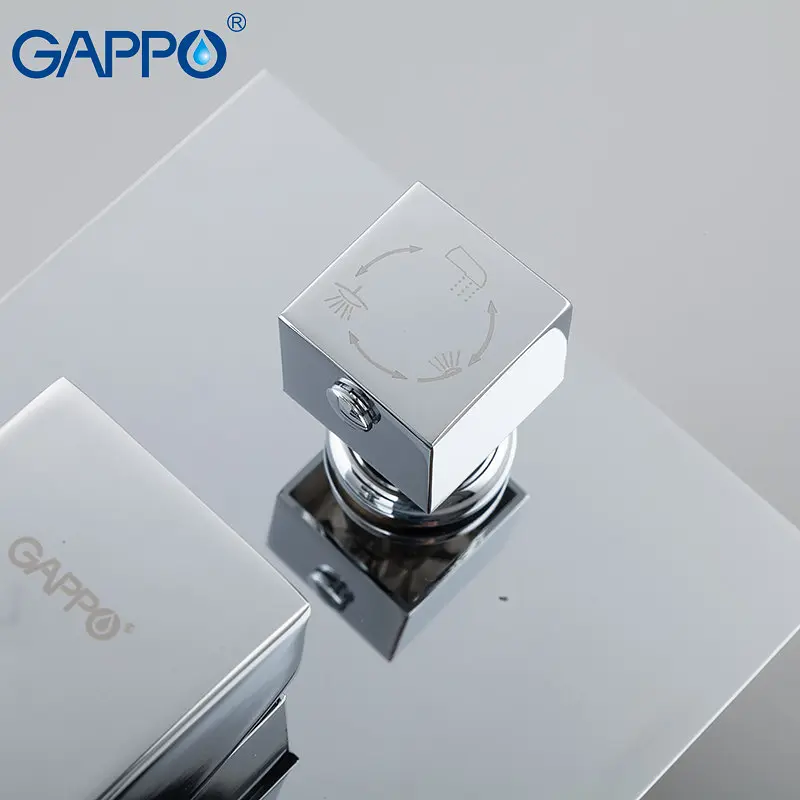 Душова система прихованого монтажу Gappo G7107-20, вилив - перемикач на лійку, 3-функції, хром, Хром - фото 3