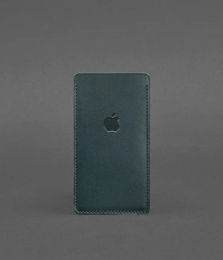 Кожаный чехол для iPhone 12 Зеленый Краст - фото 2