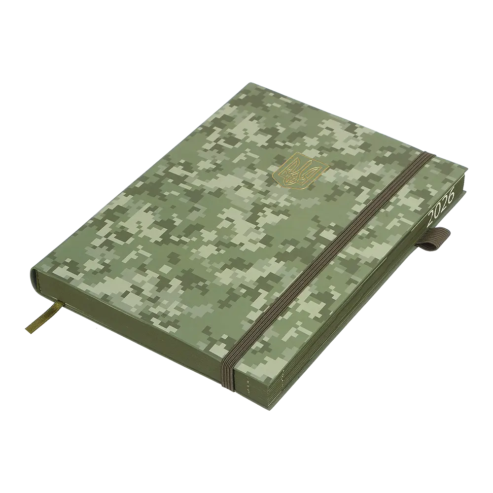 Щоденник датований Buromax Military 2026 A5 штучна шкіра хакі (BM.21134-59) - фото 2