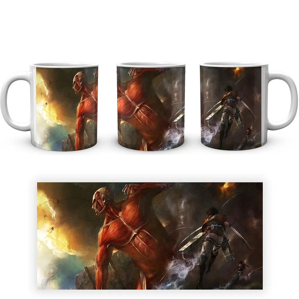 Кружка GeekLand Attack on Titan Атака Титанов Колоссальный титан AOT 002.06 330 мл белая - фото 4