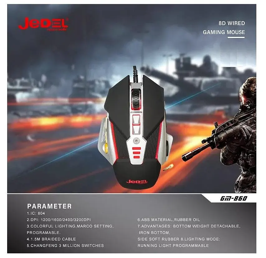 Игровая мышь JEDEL GM860 3200 DPi - фото 4